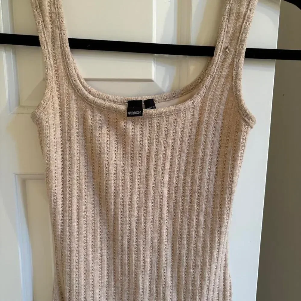 Windsor cream ribbed knit maxi